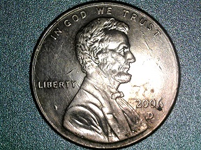 2006-D-Lincoln-Cent-With-Rim/Rim-Die-Crack-And-Lam-Error-...